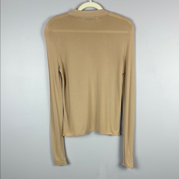 Zara Tan Crewneck Sweater Fitted Lightweight Knit Size Large - Picture 8 of 8